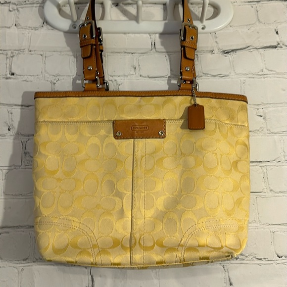 Coach Yellow Monogram Handbag - Picture 1 of 8